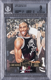 1996 Press Pass #13 Kobe Bryant Rookie Card – BGS MINT 9